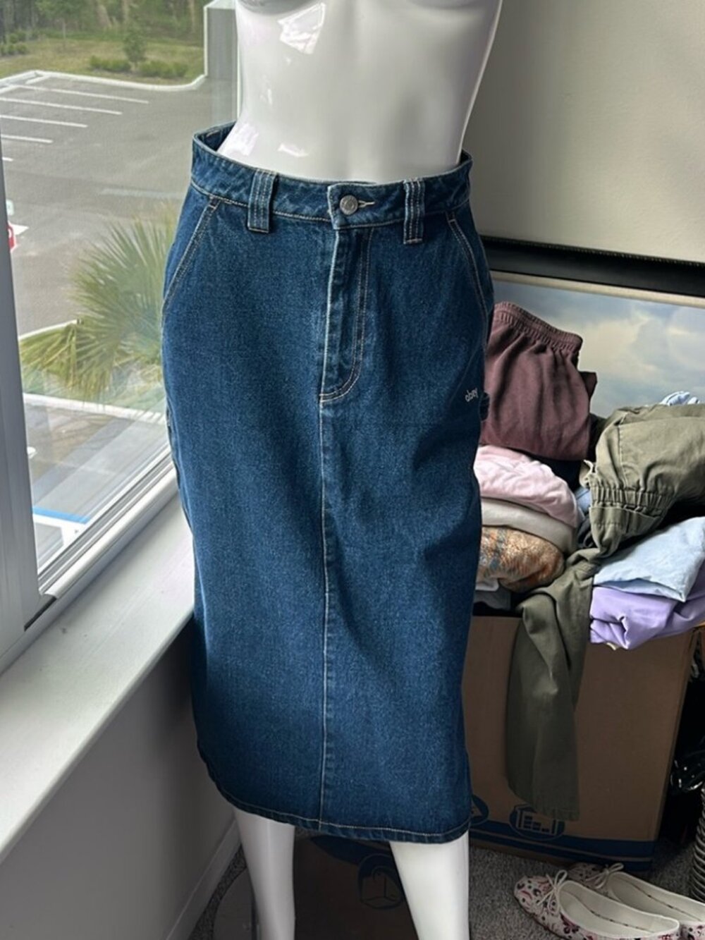 OBEY DENIM JEANS SKIRT SIZE 26 NWOT